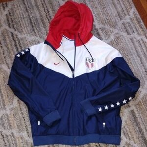 Nike Red, White, and Blue Windbreaker Jacket